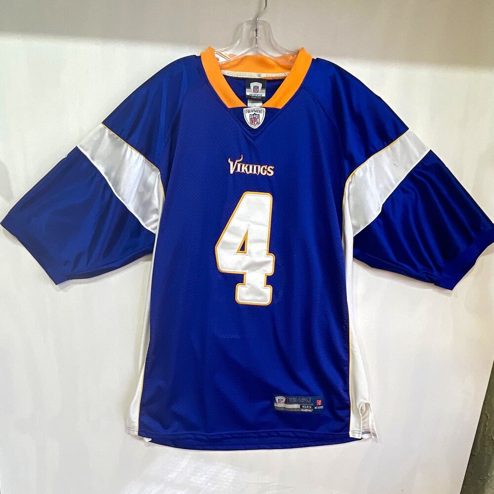 Reebok Minnesota Vikings Brett Favre #4 Men's Jersey Size 56 Purple